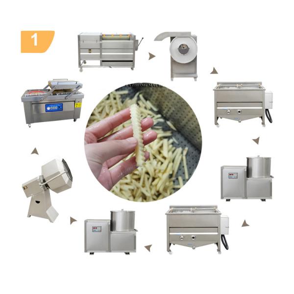 100Kg/H Semi Automatic Frozen French Fries Production Line With Electric Heating 1500W