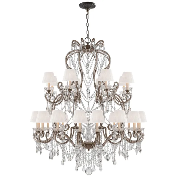 Custom Design Luxury Crystal Shade Pendant Light Chandelier with 50000 Hours Lifespan for Villa Lighting