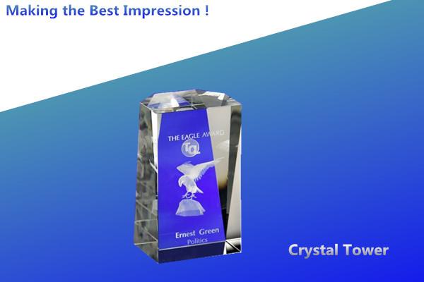 Crystal Tower/crystal tower award/crystal trophy/crystal tower trophy/3D crystal AWARD