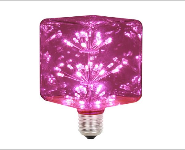 Child Bedroon 3w Decorative Filament Light Bulbs G80 Ice Square Glass