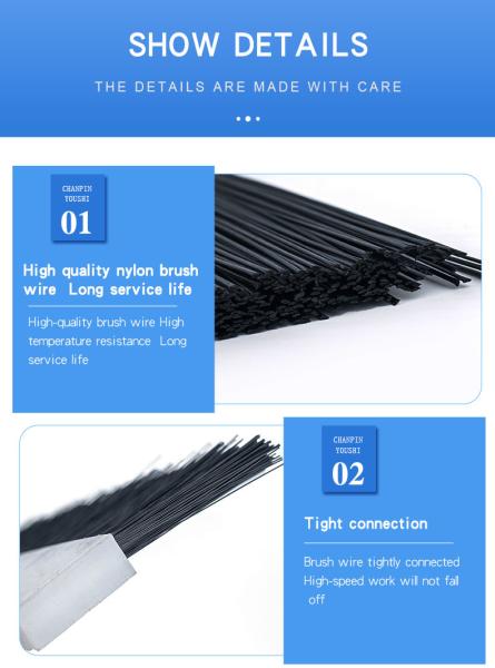 Nylon Bristle Industrial Strip Brush Rust Removal Customized