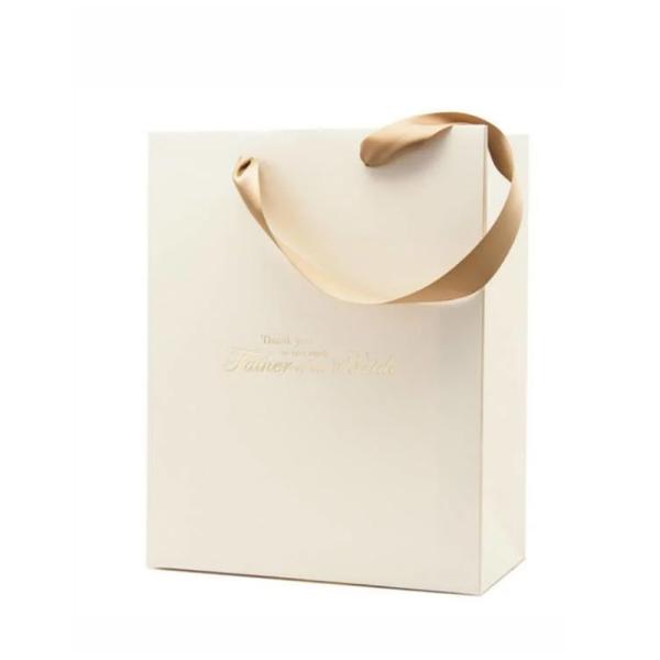 Custom Craft Christmas Gift Favour Paper Bags White Luxury Paper Bag Thank You Bags For Boutique
