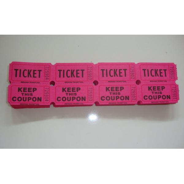 Non Toxic Perforated lottery Ticket Printing Raffle Coupon Paper Supply Disposable
