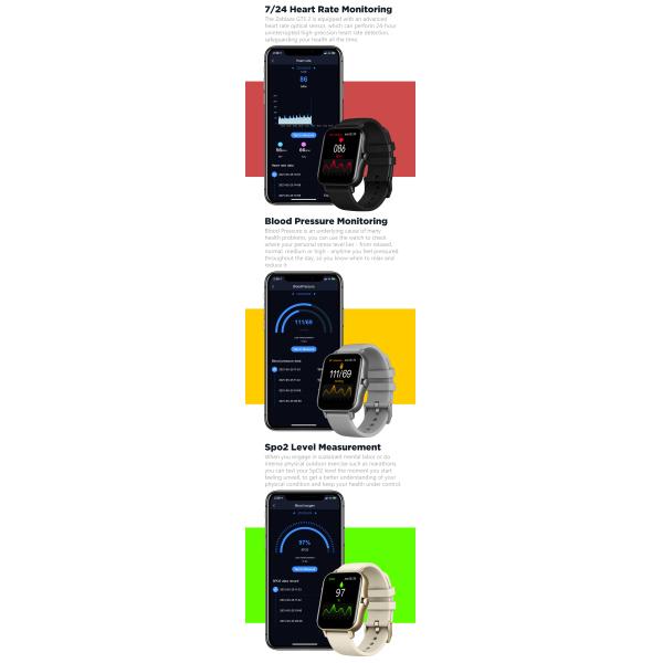 Smartwatch тарифа сердца дозора 128Mb 210mAh GTS 2 Zeblaze умный для телефона IOS