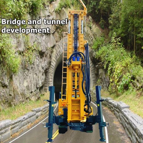 Full Hydraulic Deep Rock Water Drilling Rig 1200M With Hydraulic System For Lifting