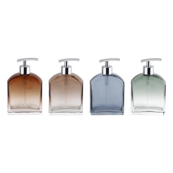 Ombre Brown Glass Bathroom Accessories Rectangular Hand Soap Dispenser