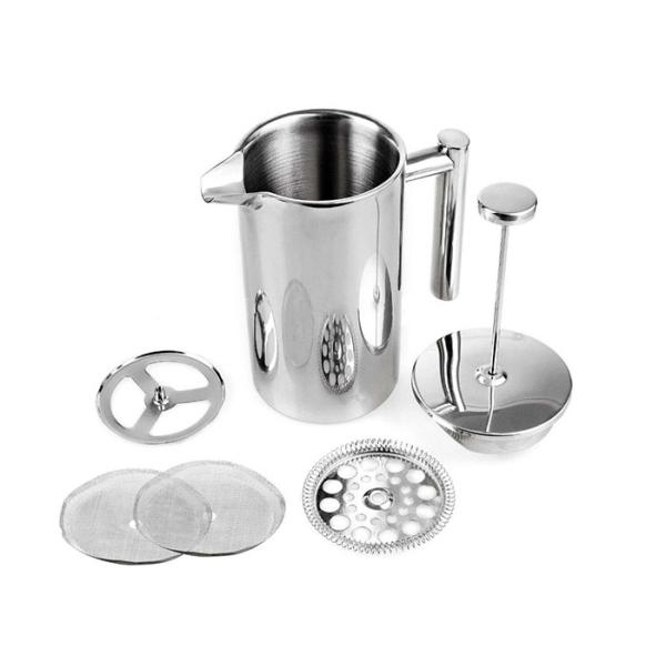 304 Double Wall French Press Tea Double Wall Coffee Plunger 51oz