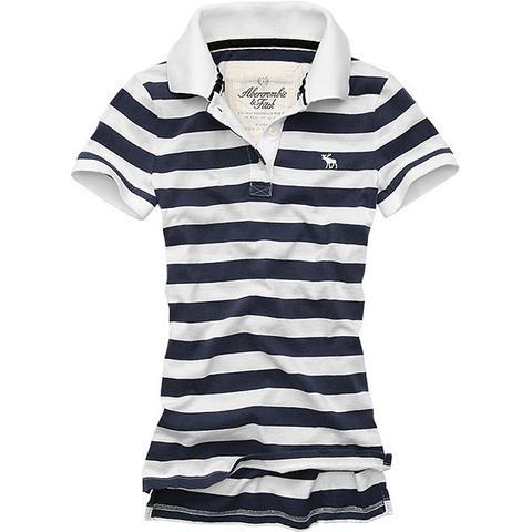 Stretch Cotton Mesh Red And White Striped Polo Shirt For Women 150g - 260g