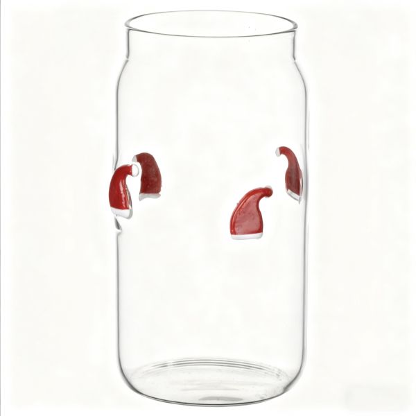 Custom Capacity Borosilicate Glass Cup For Drinking Cola Juice Milk Tea Christmas Gift