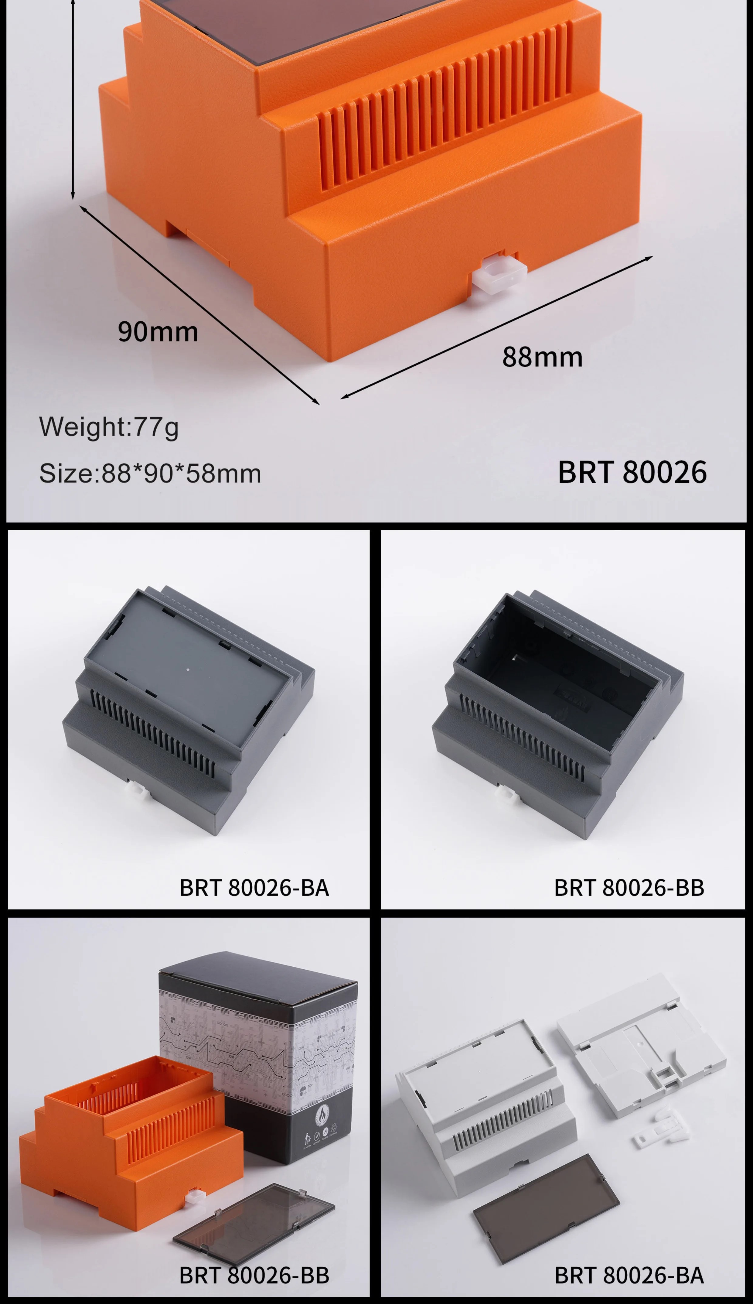 5 Module DIN Rail Enclosure for PCB & Electronics DIN Rail Box In UL 94 V0 Material