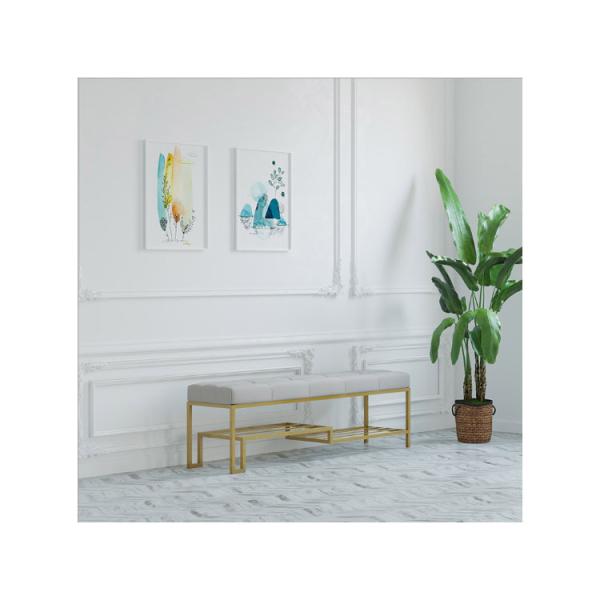 Versatile Long Bench Cushion Shoes Storage Rack for Entrance and Outdoor Environment