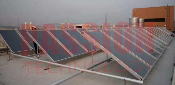 Coletor solar montado fácil de placa lisa de tubo de cobre de soldadura de laser para o aquecimento do hotel
