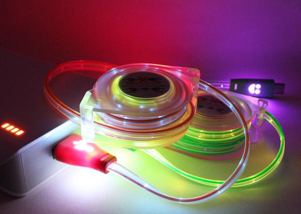 5 Color PVC 1M USB Extension Cable Micro Braided Mini LED Charger TPE Led Light For Smartphone