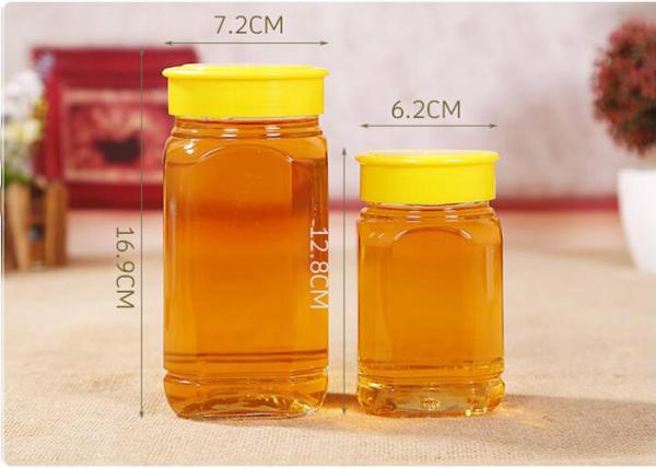 Recipiente de alimento quadrado de Honey Jars Empty Glass Jars do vidro com tampas plásticas