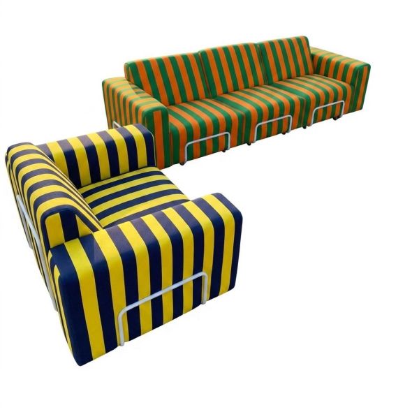 Modern Design Outdoor Garden Sofa Set Steel Frame Eco-Friendly Weatherproof Fabric for Patio Home Villa Courtyard Hotel Use
