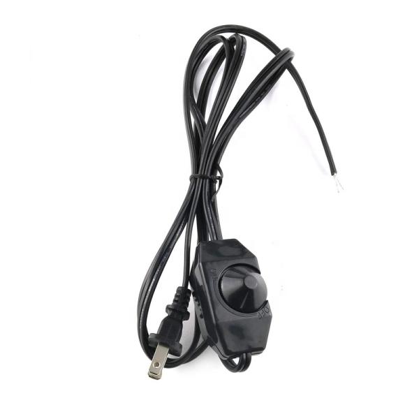 1.8m Rotary Knob Adjustable LED Dimmer Switch Controller Power Cable for Lamp LED Strip