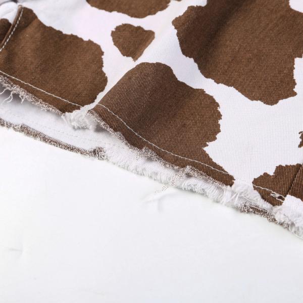 Classic Fashion Casual Pants Skinny Printed Short Jeans Milk Cow Print