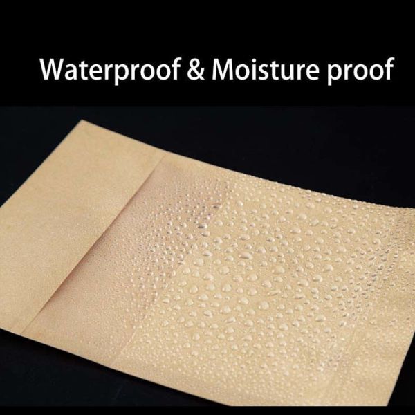 Durable Kraft Paper Stand Up Pouches Odor Barrier Resealable Ziplock Bags Food Grade