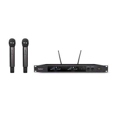 A AIA 19 microfone sem fio de duplo canal da frequência ultraelevada 1U para o canto do karaoke