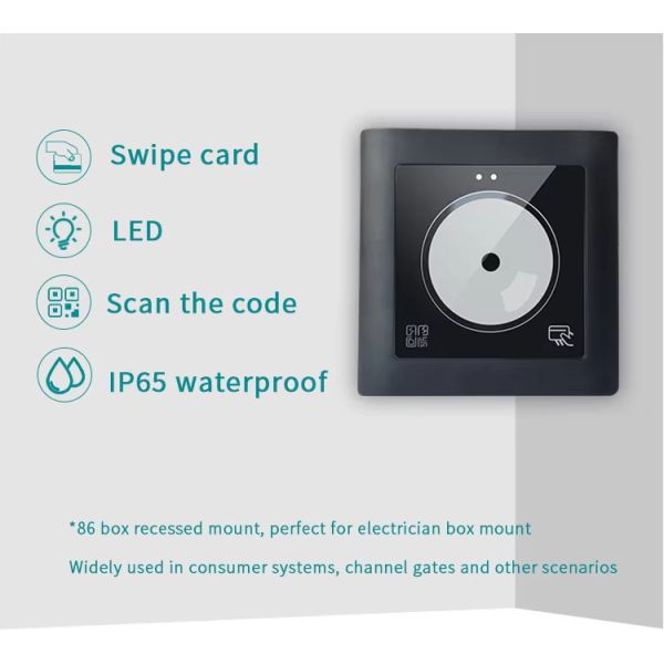 NFC Barcode Scanner RS232 RS485 TTL 125Khz RFID Wiegand26/34 QR Code Access Control Reader for Identification Applications