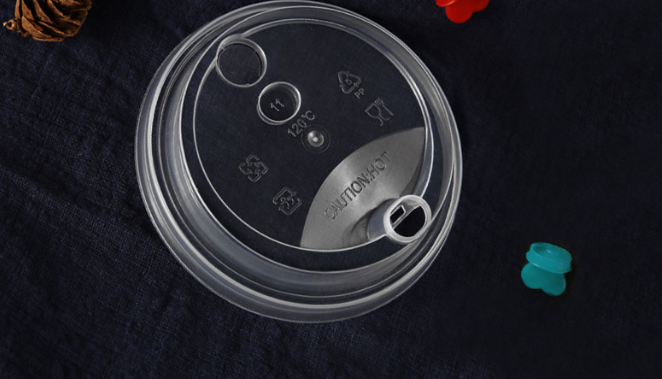Coffee Cup Disposable Lid Leak Proof Thickened PP Hinged Secure Beverage Protection