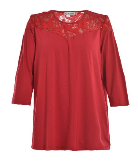 2020 New Lace Woven Fabric Ladies Round Neck Blouse In Plus Size