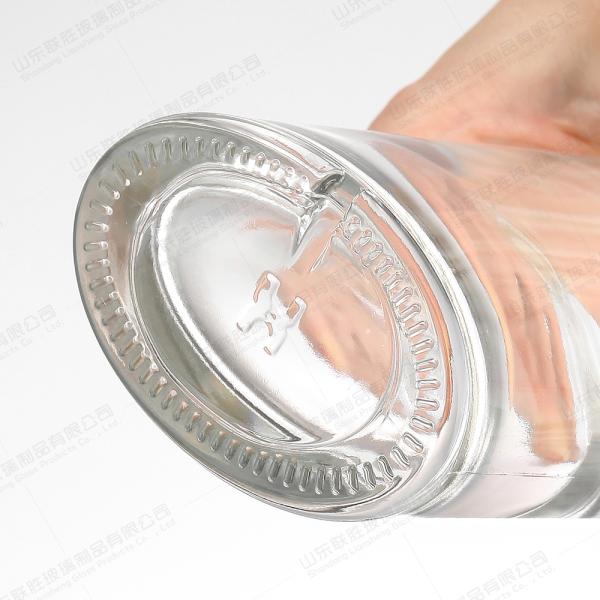 750ml Oval Cylindrical Thin Tall Flat Glass Bottle for Whiskey Vodka Gin Strong Wine