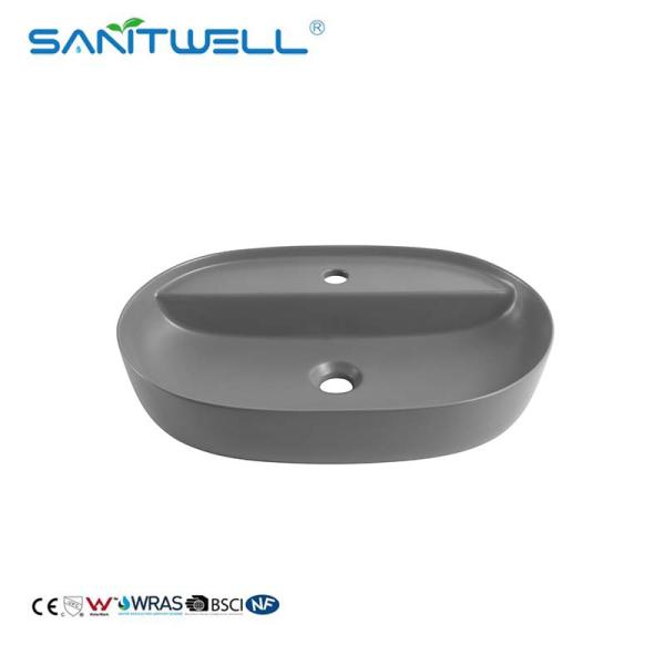 Sanitary Ware AB8475 Bathroom Ceramic Wash Hand Basin  Matt Grey Popular Colorful Sinks