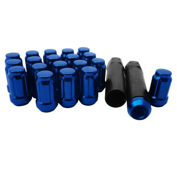 Strength Auto Car Accessories 6 Spline , Blue Wheel Lug Nuts Tapered Close