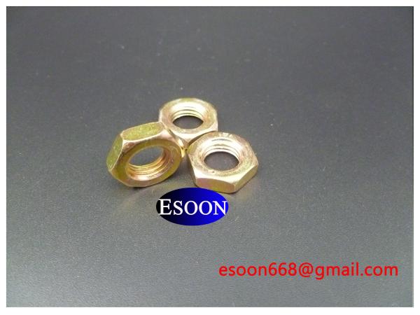 M10 DIN439 Hex thin nut YZP(Yellow Zinc Plated),Carbon steel Grade 8,DIN936
