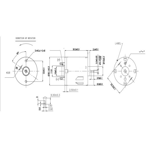 RK-3035SA 5V 6V 7.4V 30mm Carbon Brush Motor For Small Household Appliances