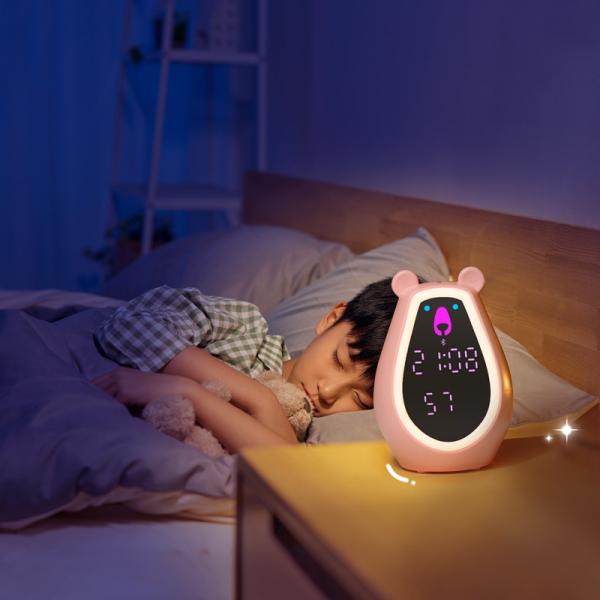 Bear Sunrise LED Night Light Clocks With Remote Auto  Screen Timer Clock for Children Kids