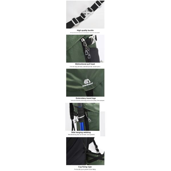 Travel 40L Waterproof Hiking Backpack  Nylon Tactical Ultralight Hydration Pack