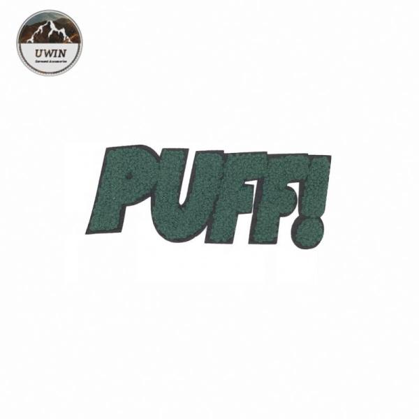 Cute Letter PUFF Embroidered Sports Patches Decorate Sew On Style For Garment Accessories