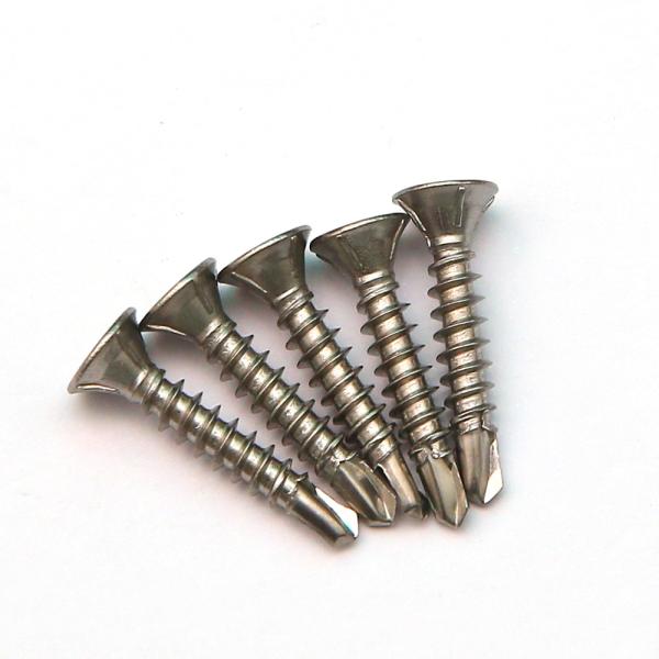 Stainless Steel A2 Phillips Square Drive Self Drilling Screws Double Countersunk Head W/4 Ribs