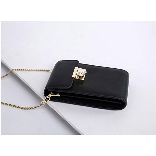 2019 new fashion Korean version of versatile vertical slant body mini bag PU leather chain mobile phone bag
