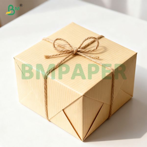 50gsm 60gsm High Folding Resistance Machine Glazed Stripped Kraft Paper Rolls For Wrapping