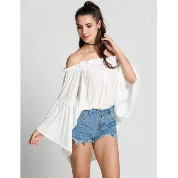 Дизайны шеи для женщин моды верхних частей дам с верхних частей блузки плеча твердых