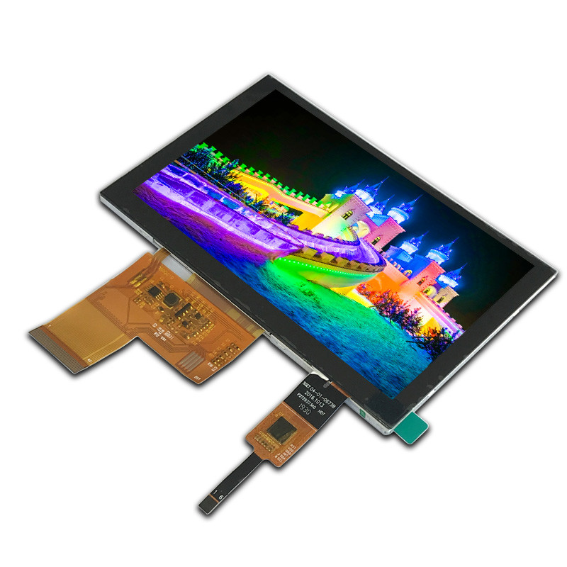 TN Трансмиссивный 800x480 Lcd Капацитивный сенсорный экран 300cd/m2 Белый светодиодный фонарь