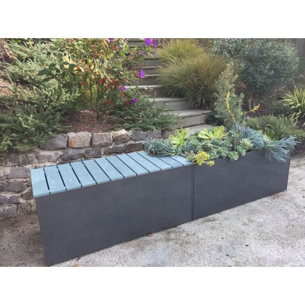 Metal Trough Corten Steel Planter Bench For Streetscape