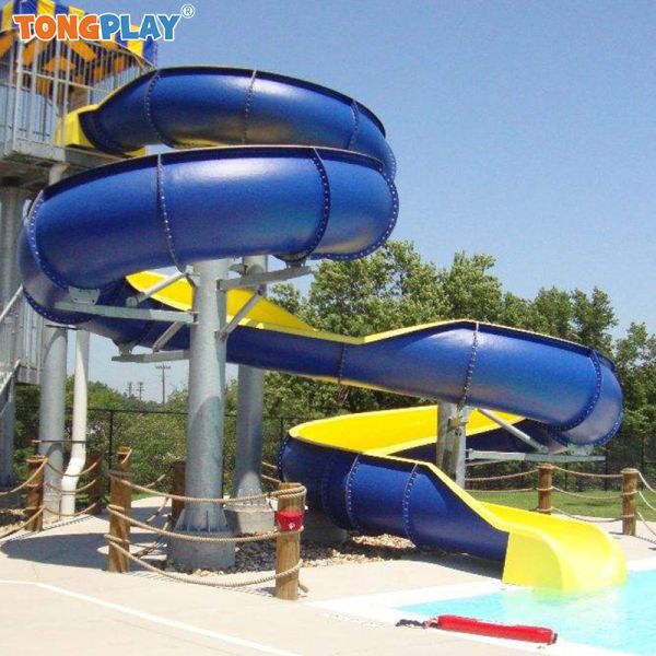 Commercial Fiberglass Spiral Water Slide with Max Capacity >500kg Customized Color Eco-friendly Aqua Park Slide