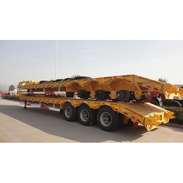CIMC HUAJUN 3 Axle Heavy Duty Low Bed Semi Trailer with Hydraulic Ramp Max Payload 70TON