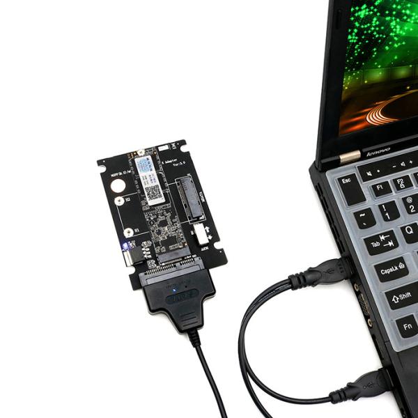 2 In 1 Combine M.2 NGFF Key B & MSATA SSD To USB 2.0 Adapter