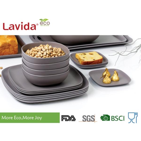 Tasteless Bio Bamboo Fiber Plates Heavy Metal Free Contemporary Fashionable Design