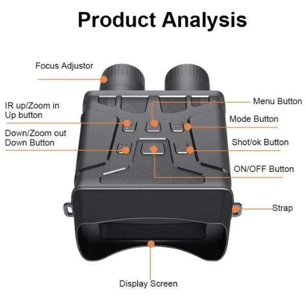 High Power Optics Infrared Imager Night Vision Binoculars 984ft for Hunting