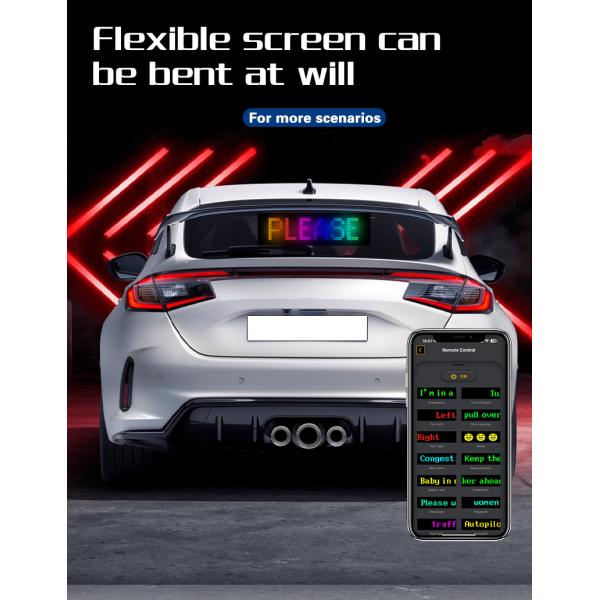 Pixel RGB Led Flexible Display App Bluetooth Автомобильный рекламный экран Автомобильный водонепроницаемый мягкий цифровой экран