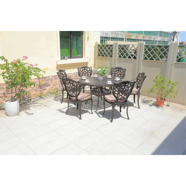 Modern Fixed Rotary Outdoor Table and Chairs with Optional Rattan Color and 5-Year Frame Warranty