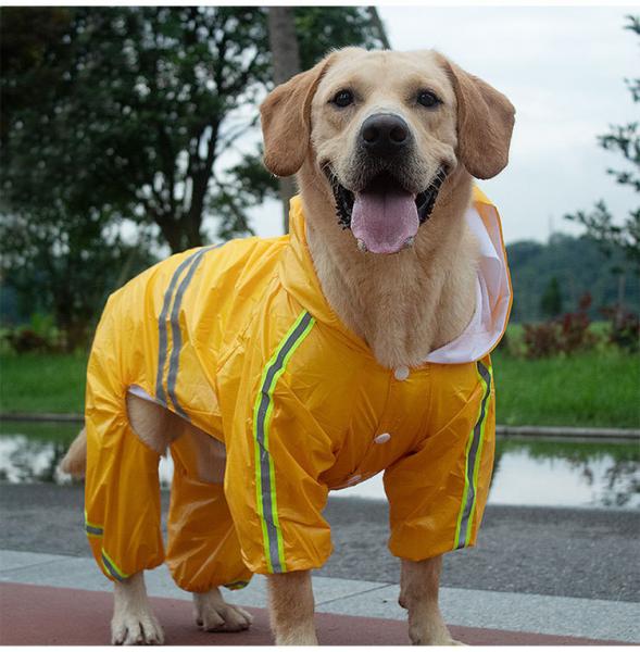Breathable Adjustable Lightweight Rainproof Hoodie Dog Clothes Raincoat