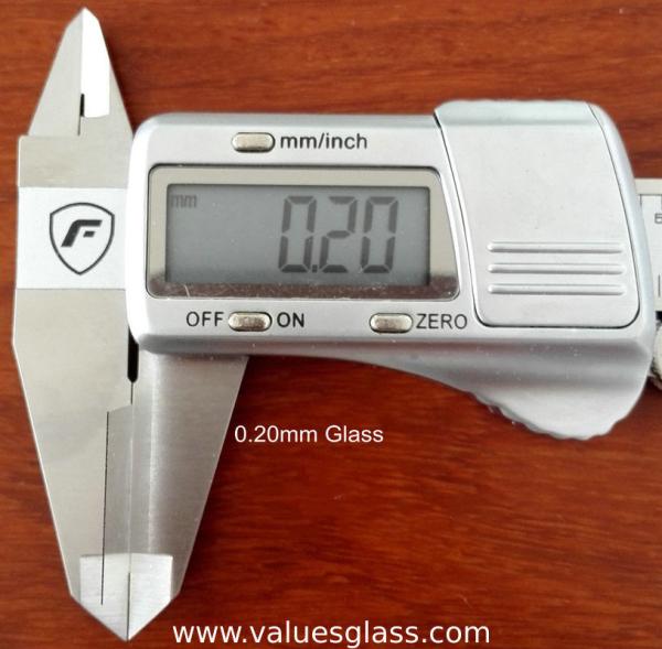 Folhas de vidro finas claras, matéria prima do vidro de flutuador do vidro de tampa do micro de 0.2mm