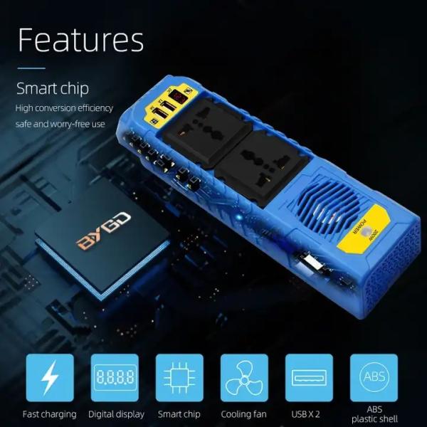 High Quality Car Battery Chargers Dc 12V To Ac 240V Car Power Inverter 200W Convert Dc To Ac Converter - Car Power Inverter